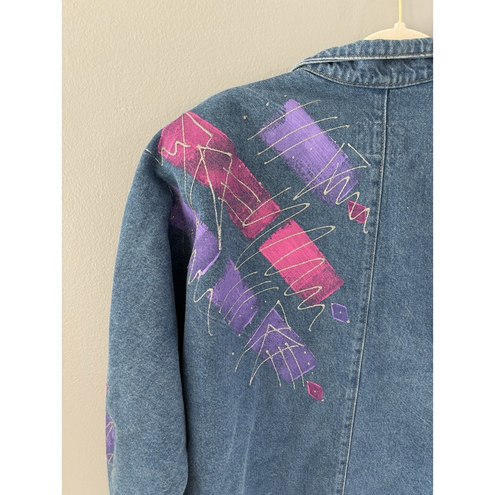 Vintage Sunbelt Sportswear Painted Denim Jacket Size‎ Medium - Picture 12 of 16